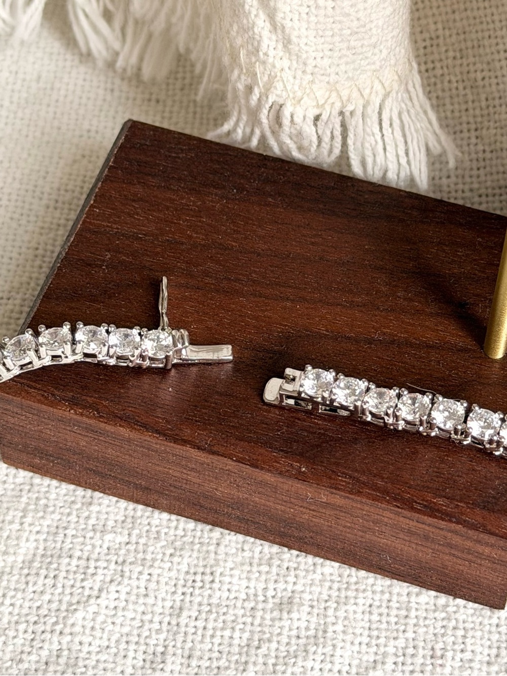 NEW! Rhodium With Cubic Zirconia Tennis Necklace Set - Clear Crystal - Picture 7 of 7